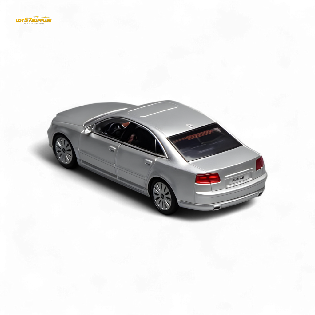 (Pre-Order) Motorhelix 2008 Audi A8 D3 Facelift - Ice Silver Metallic 1:64