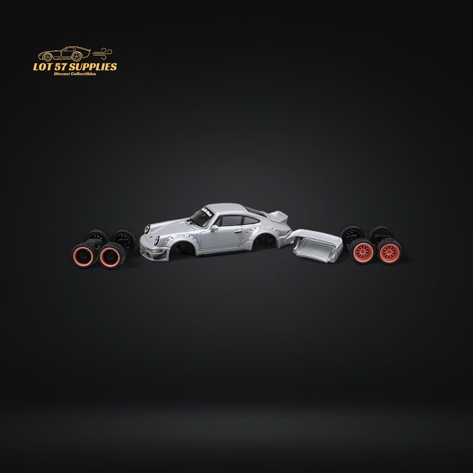 CM Model Porsche 964 Widebody Nero Gray 1:64 - Collectors World Toys