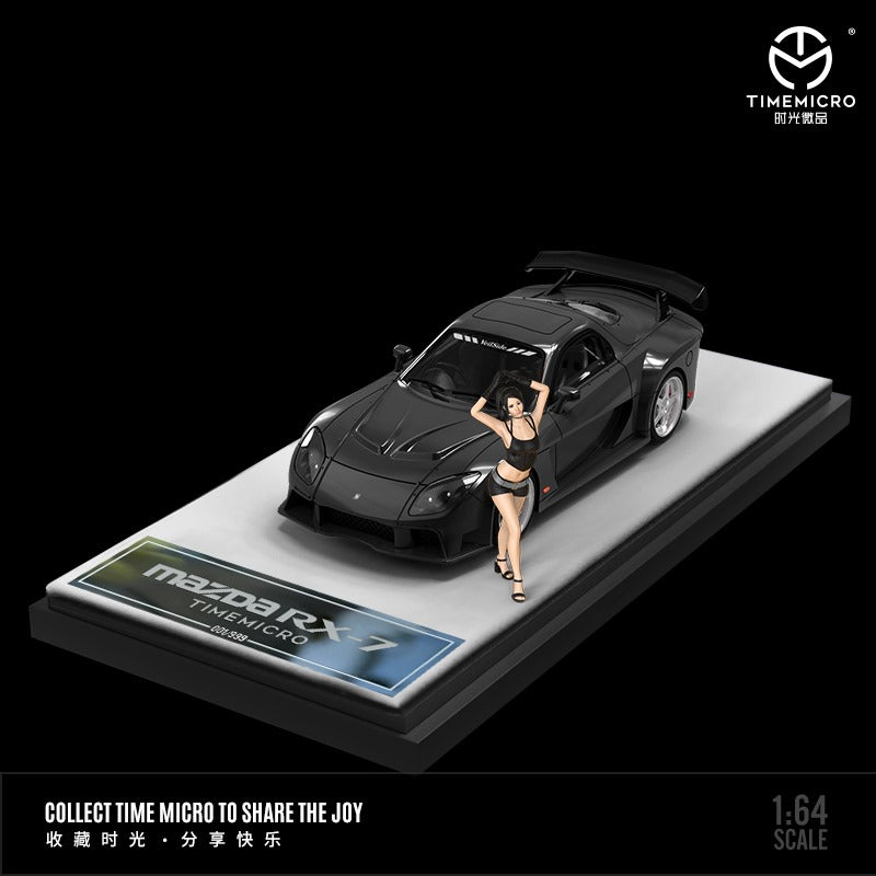 TimeMicro Mazda RX-7 VeilSide BLACK / GREEN / WHITE 1:64 - Collectors World Toys