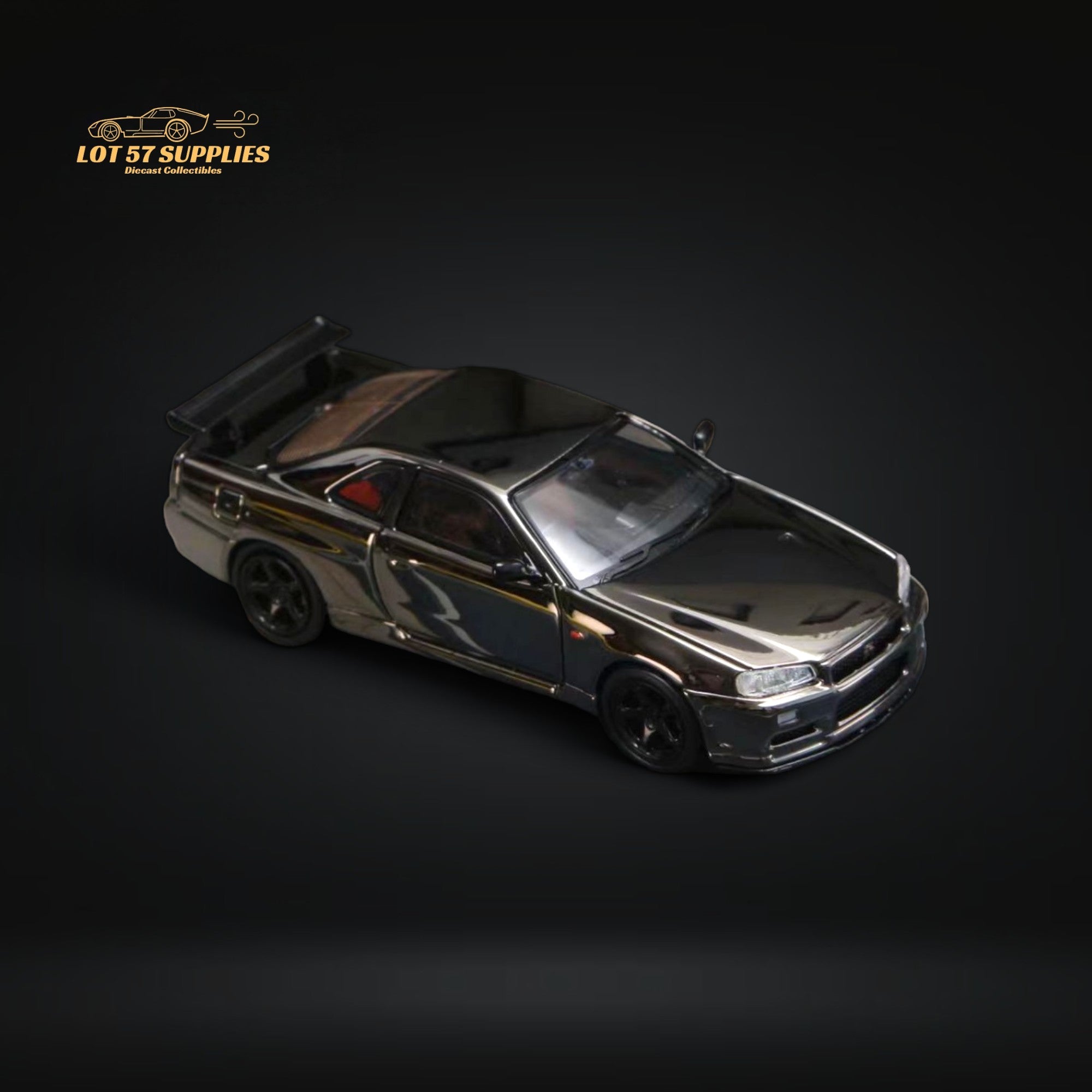 Street Weapon Skyline GTR R34 V-SPEC-II Chrome Plated Limited to 599 Pcs 1:64 Main image