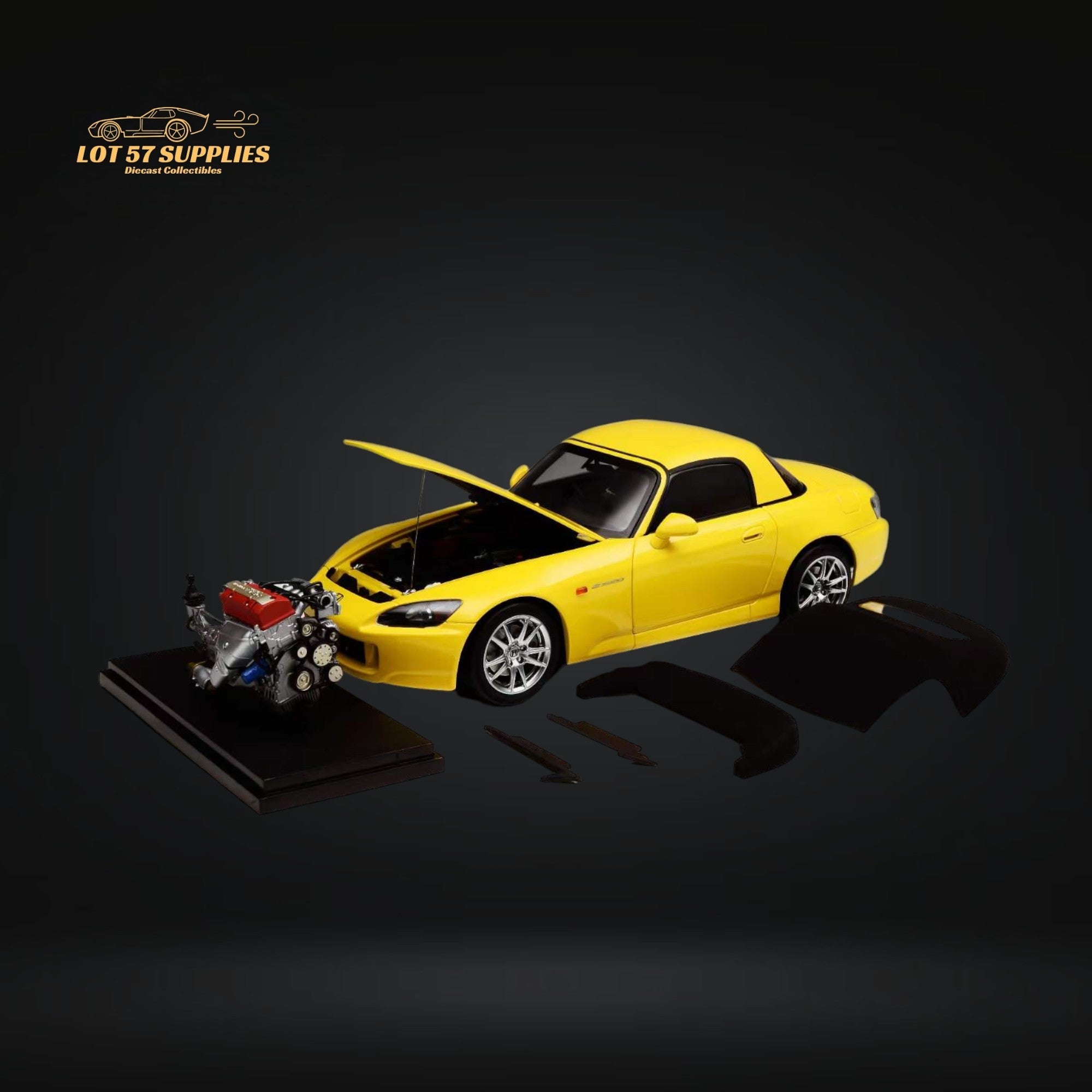 MOTORHELIX Honda S2000 AP2 INDY YELLOW PEARL 1:18 Scale Main image