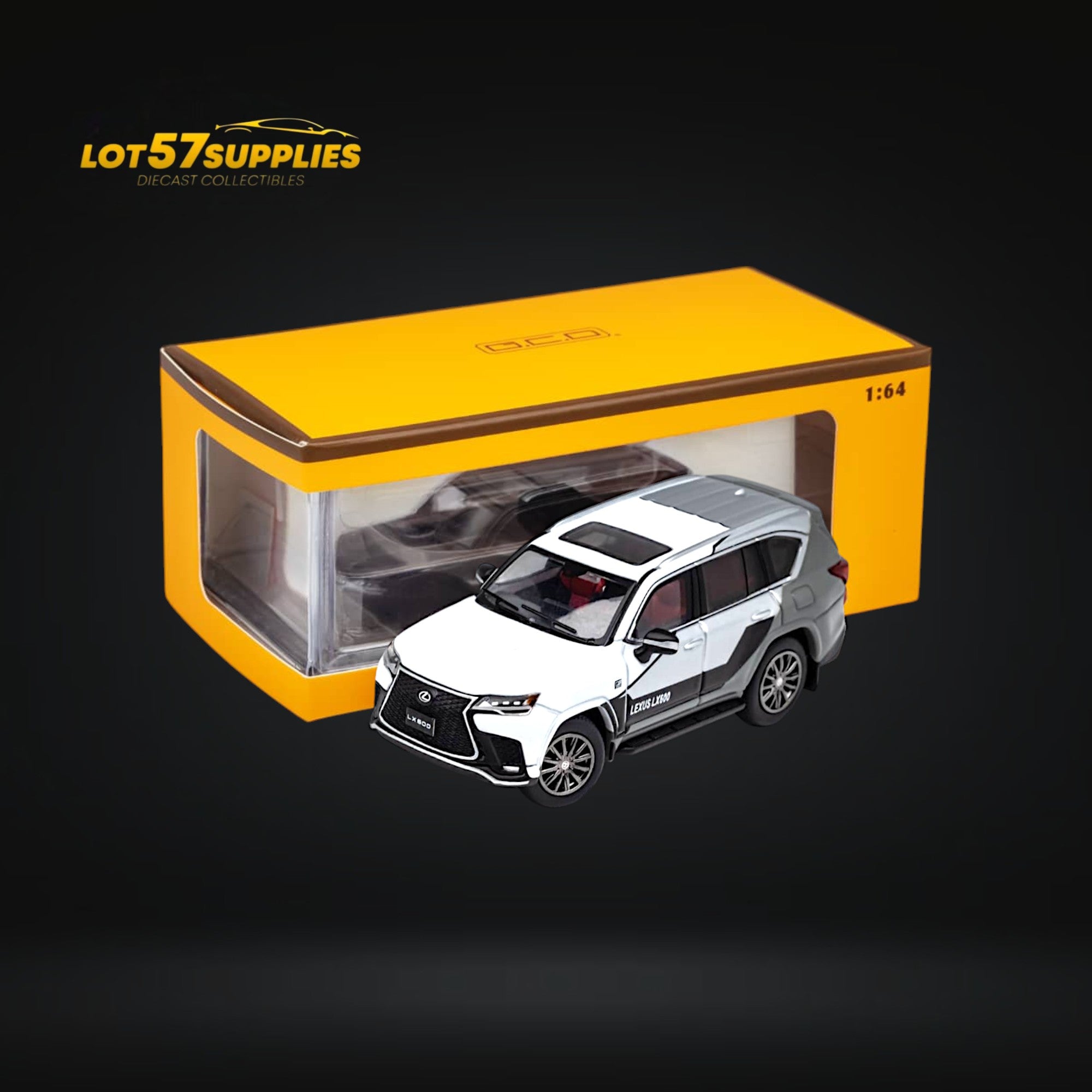 GCD Lexus LX600 Sport White & Gray Sport w/ Active Suspension 1:64 Main image