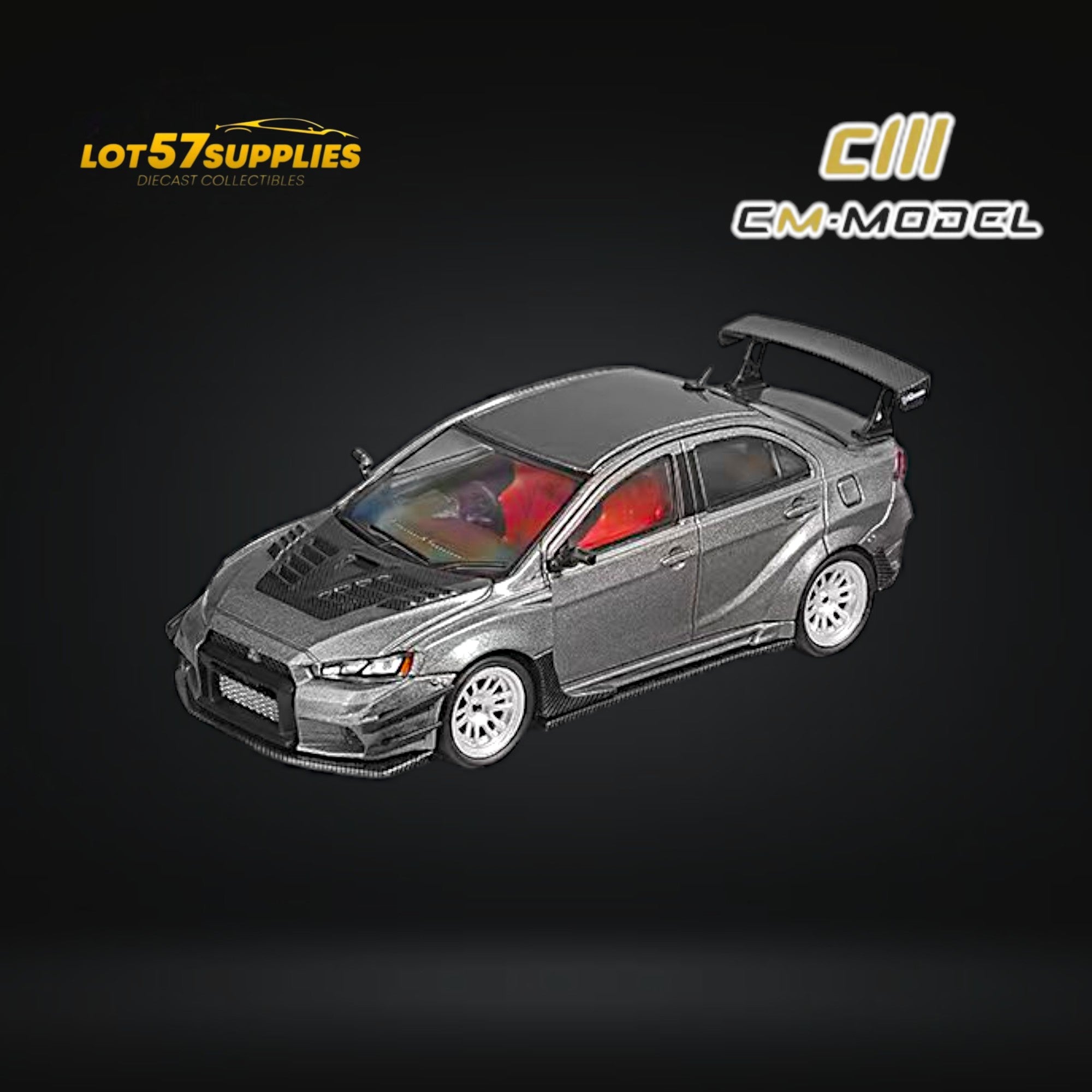 CM Model Mitsubishi Lancer Evolution X Varis Wide Body Gray 1:64 CM64-EVOX-03 Main image