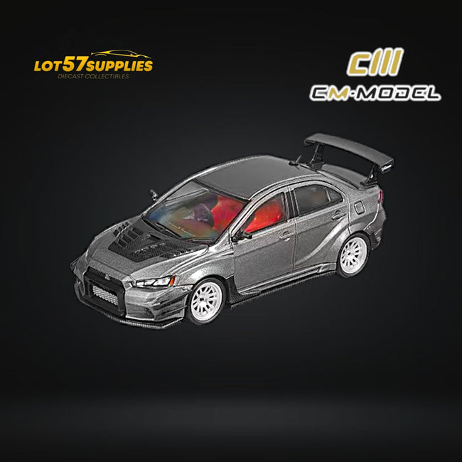 CM Model Mitsubishi Lancer Evolution X Varis Wide Body Gray 1:64 CM64-EVOX-03 - Collectors World Toys Hover Image