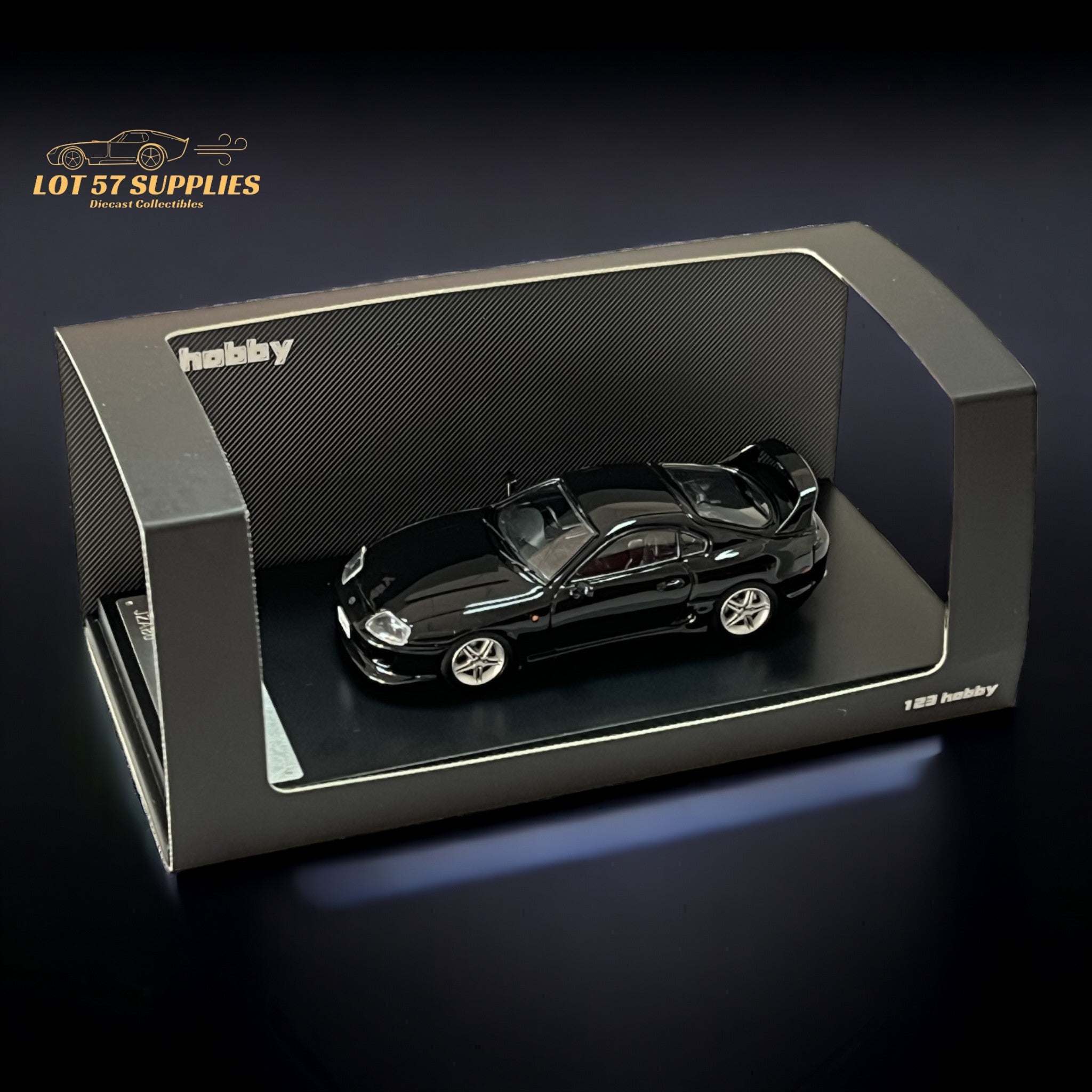 123 Hobby Toyota Supra JZA80Z in Black 1:64 Main image