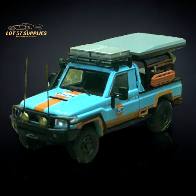 AutoBots Models Toyota Land Cruiser LC79 Gulf Livery 1:64 Limited to 699 PCS - Collectors World Toys Hover Image
