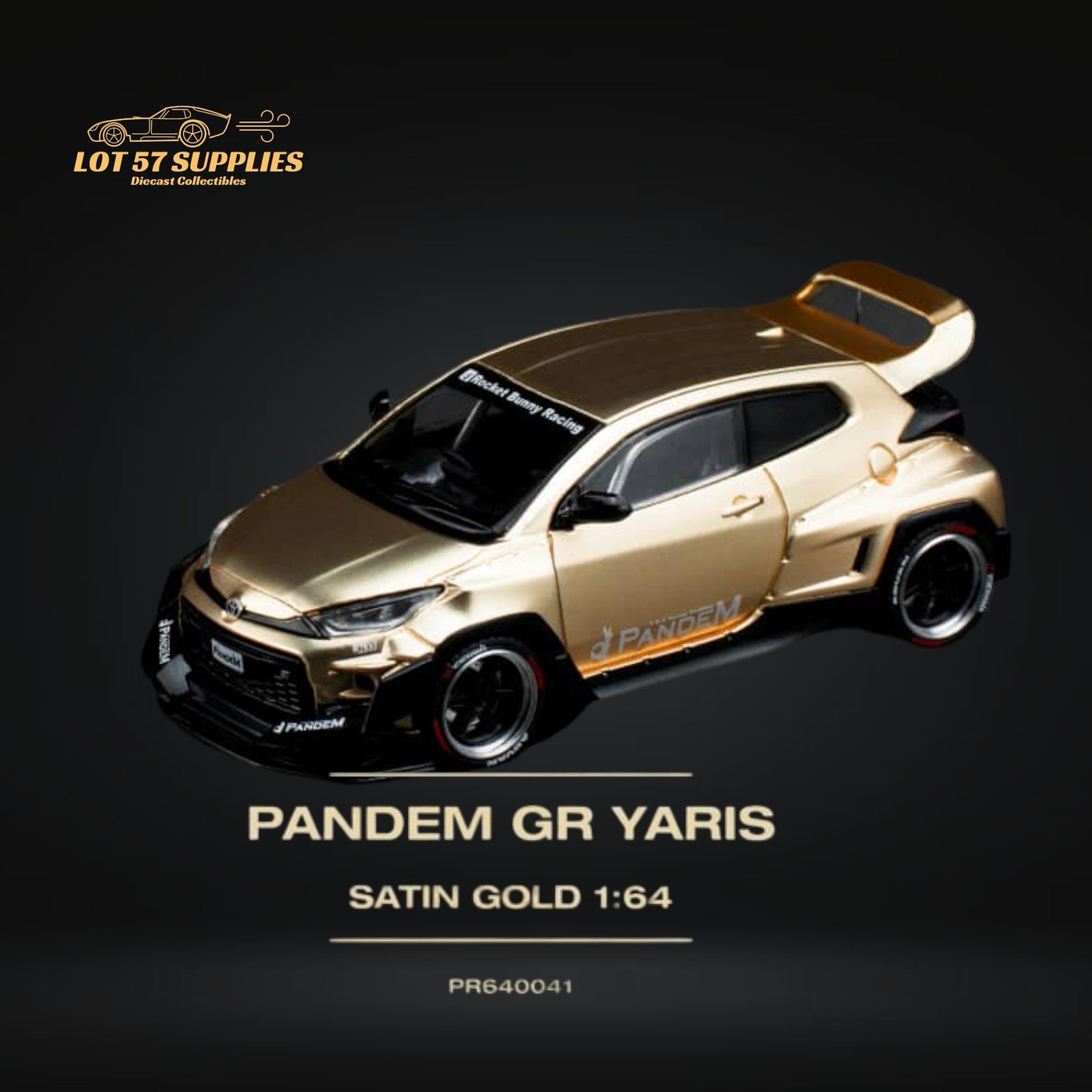 Pop Race Toyota Yaris Pandem GR Satin Gold 1:64 PR6400041 Main image