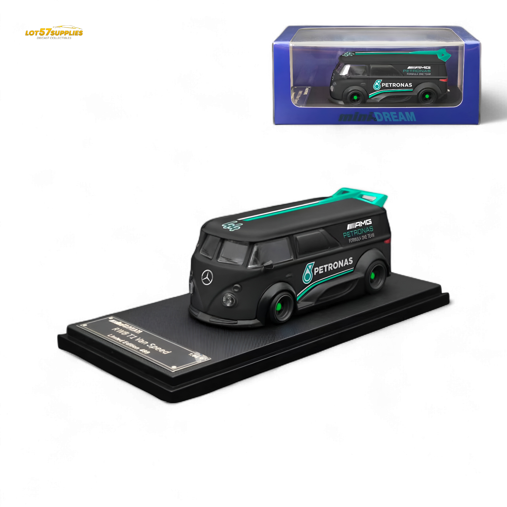 Mini Dream Volkswagen T1 RWB Van#44 in Petronas Livery 1:64 - Collectors World Toys Main image