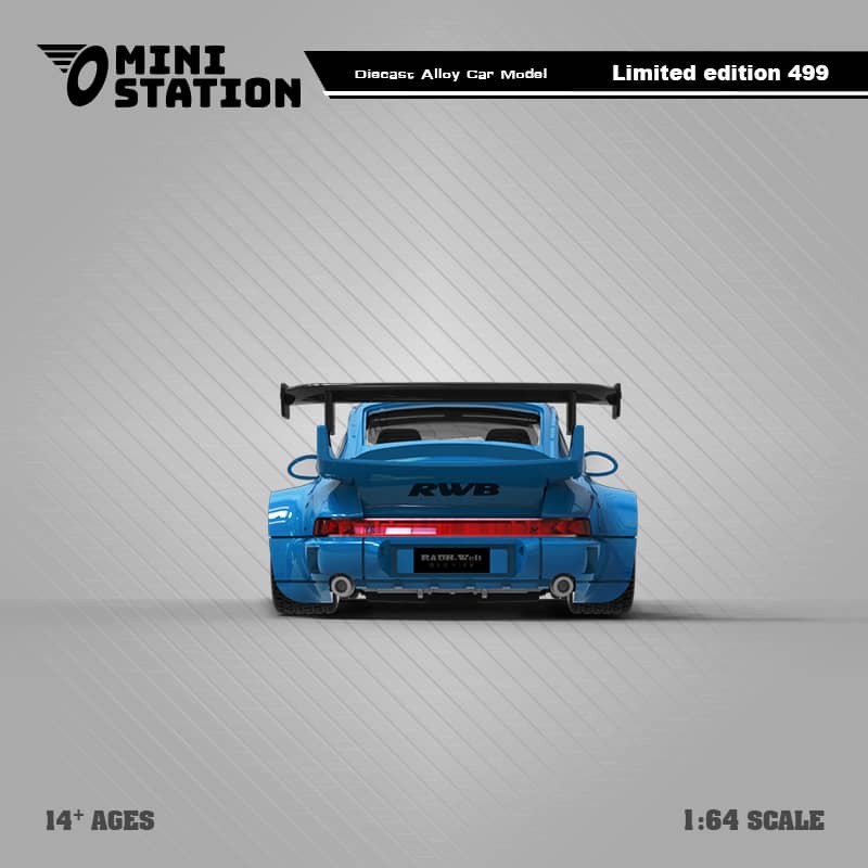 Mini Station Porsche 911 964 RWB HIDEYOSHI blue Ordinary 1:64 - Collectors World Toys
