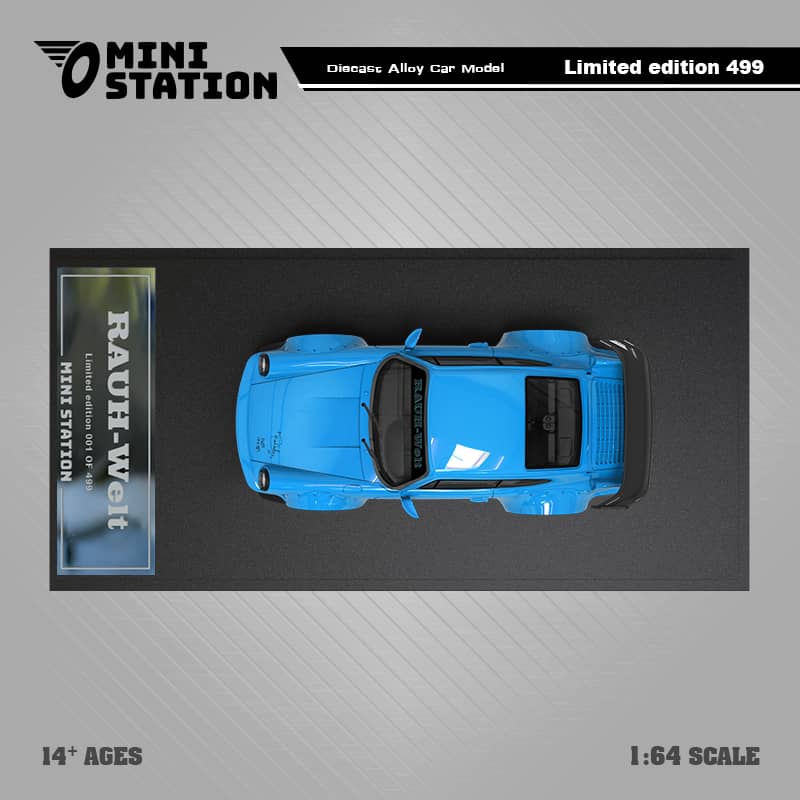 Mini Station Porsche 911 964 RWB HIDEYOSHI blue Ordinary 1:64 - Collectors World Toys