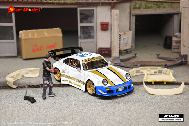 Star Model Porsche RWB 930 GT Wing NFS White Livery 1:64 - Collectors World Toys Hover Image