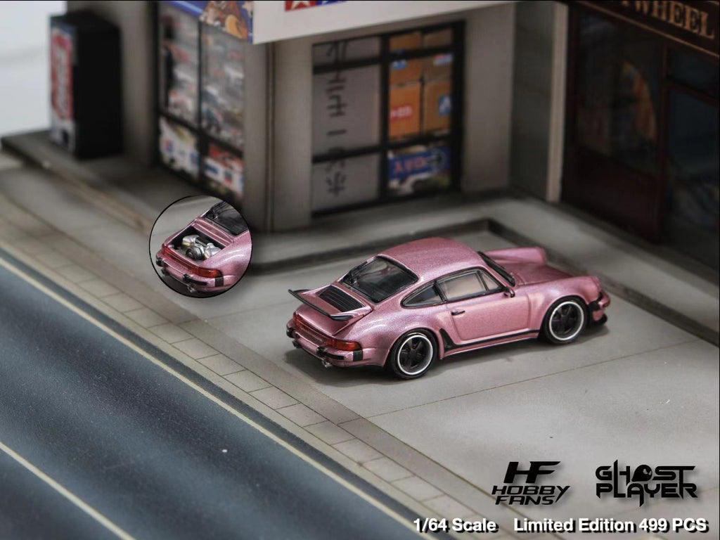 HobbyFans Porsche Singer 930 Turbo Study Ghost Player Custom Pink 1:64 - Collectors World Toys
