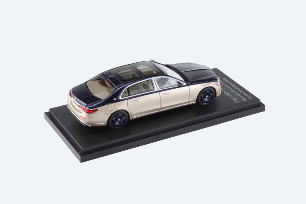 AR BOX 2021 Mercedes-Benz Maybach W223 Blue-Gold 2-Tone Licensed Product 1:64 - Collectors World Toys