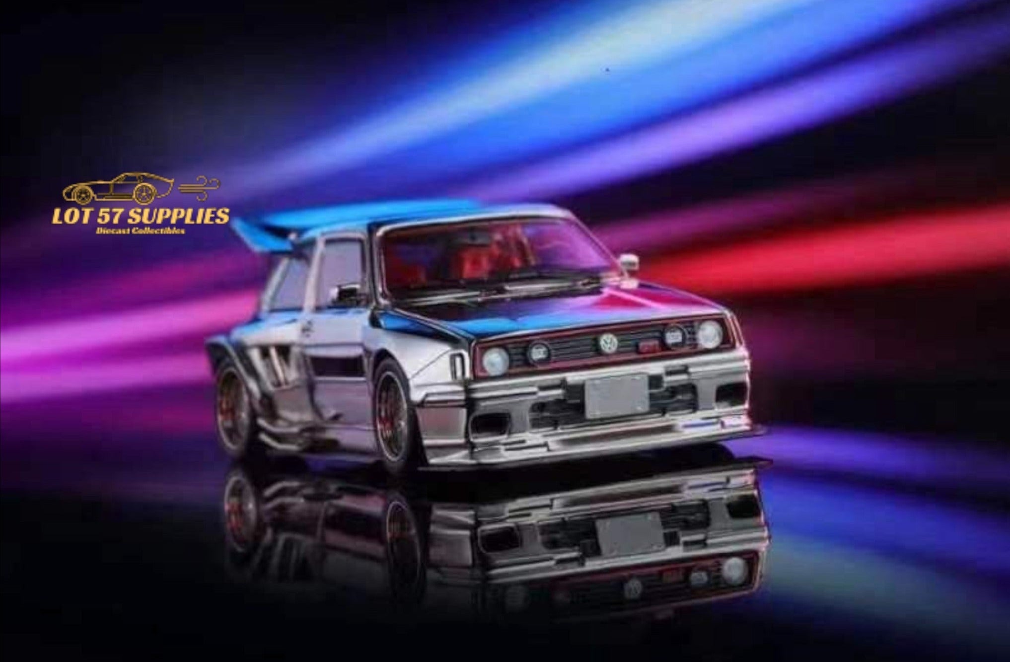 Liberty64 Volkswagen VW KS MK2 Widebody Silver Chrome 1:64 Main image