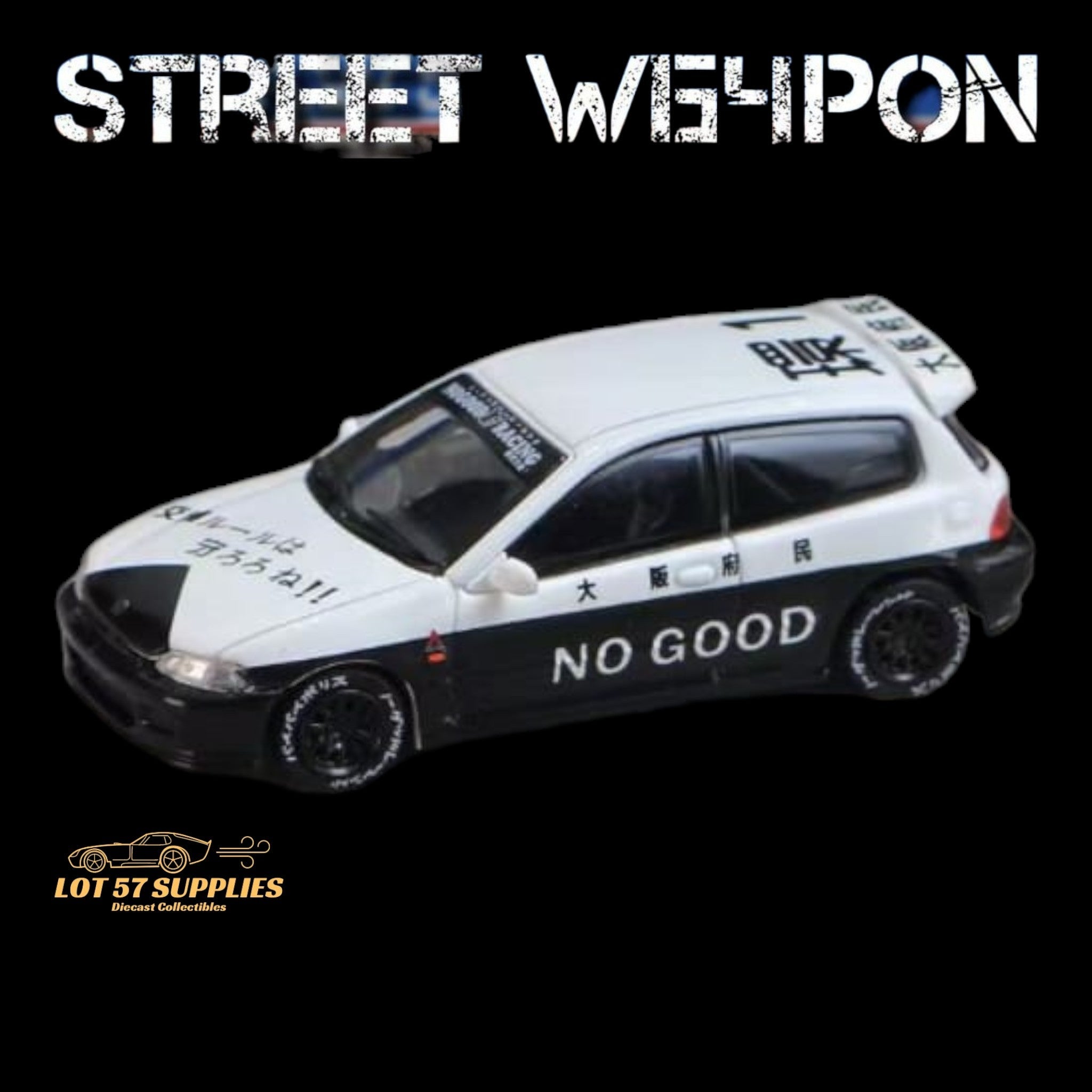 Street Weapon Honda Civic EG6 OSAKA JDM Police livery Car 1:64 - Collectors World Toys