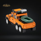 GCD Land Rover Defender 6x6 Orange Camping Modified 1:64 KS-053-287 - Collectors World Toys
