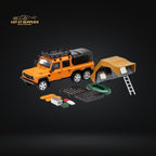 GCD Land Rover Defender 6x6 Orange Camping Modified 1:64 KS-053-287 - Collectors World Toys