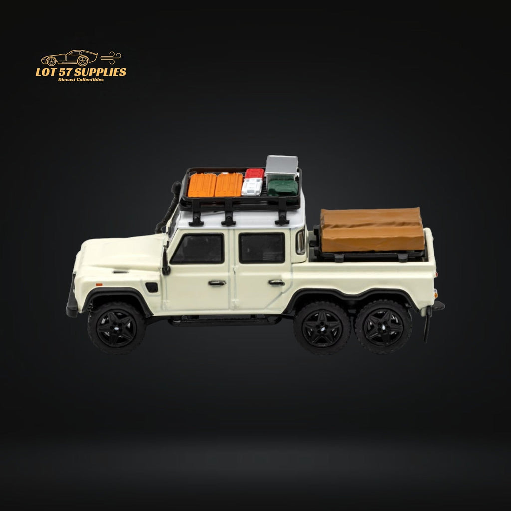 GCD Land Rover Defender 6x6 Off-White Camping Modified 1:64 KS-053-286 - Collectors World Toys