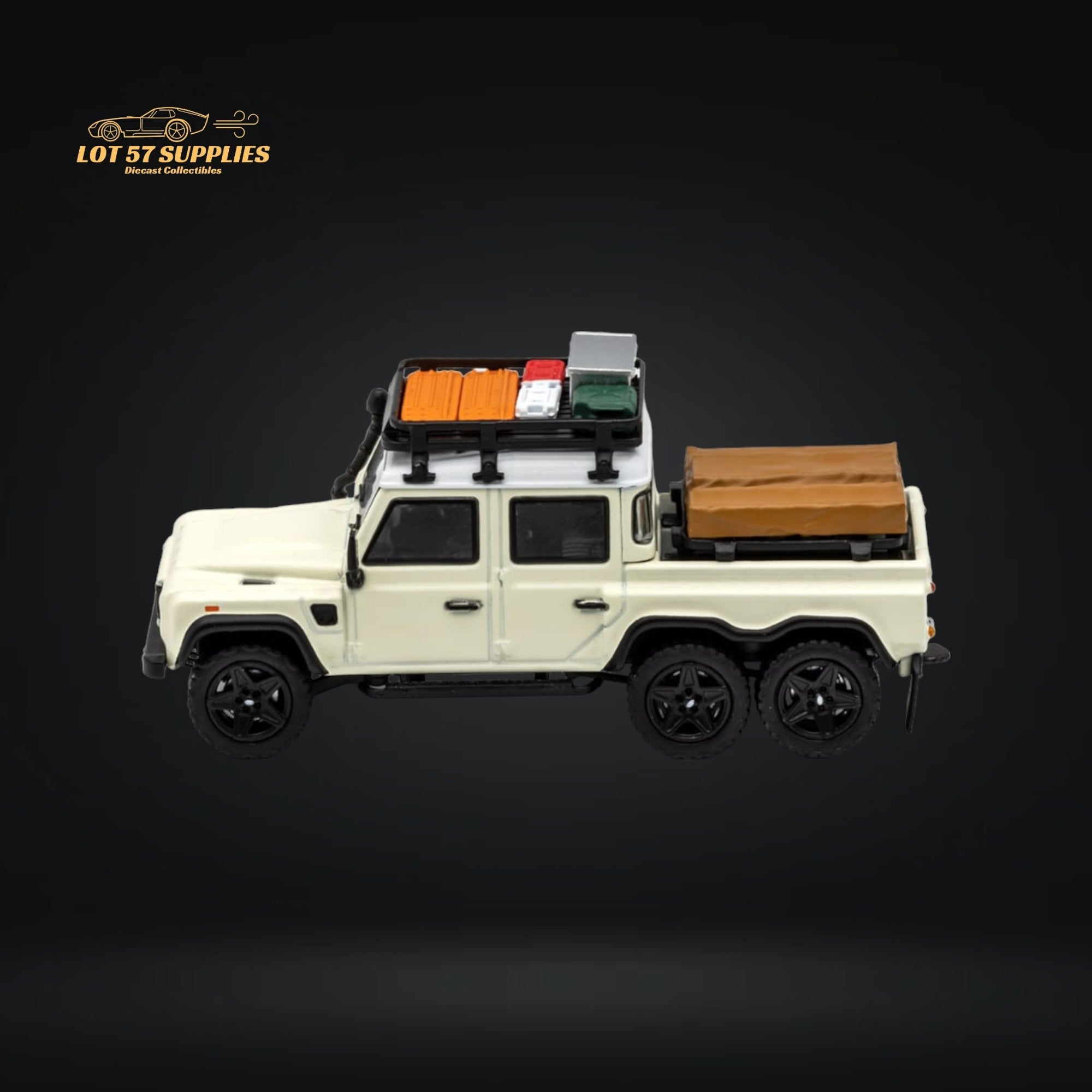 GCD Land Rover Defender 6x6 Off-White Camping Modified 1:64 KS-053-286 - Collectors World Toys