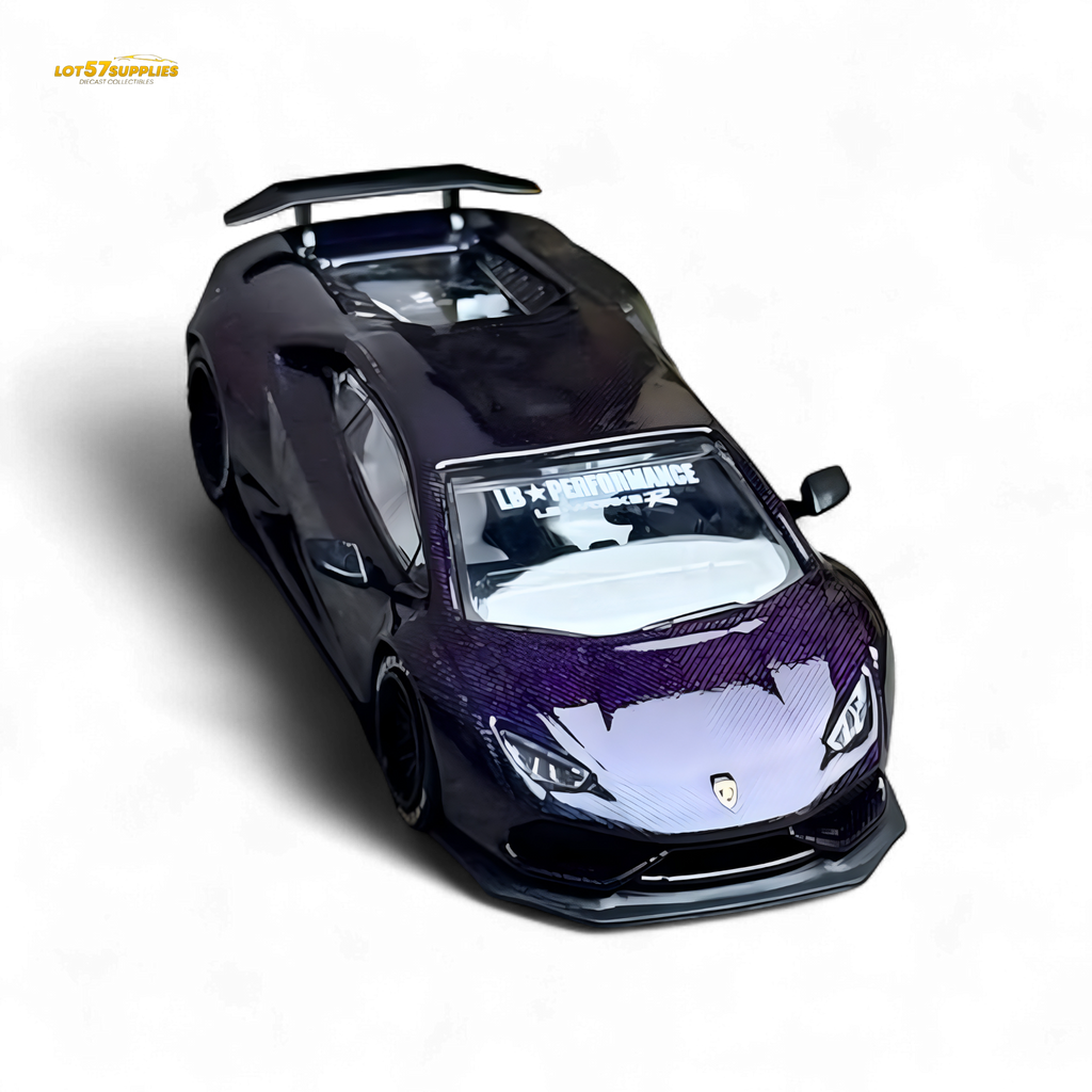 King Model Lamborghini Huracan LP610 LB 1.0 Purple Carbon Fiber 1:64