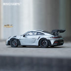 Minichamps X CLDC Exclusive Porsche 911 GT3 RS in Raw Silver English Magazine Version 1:64 (MAGAZINE INCLUDED) - Collectors World Toys