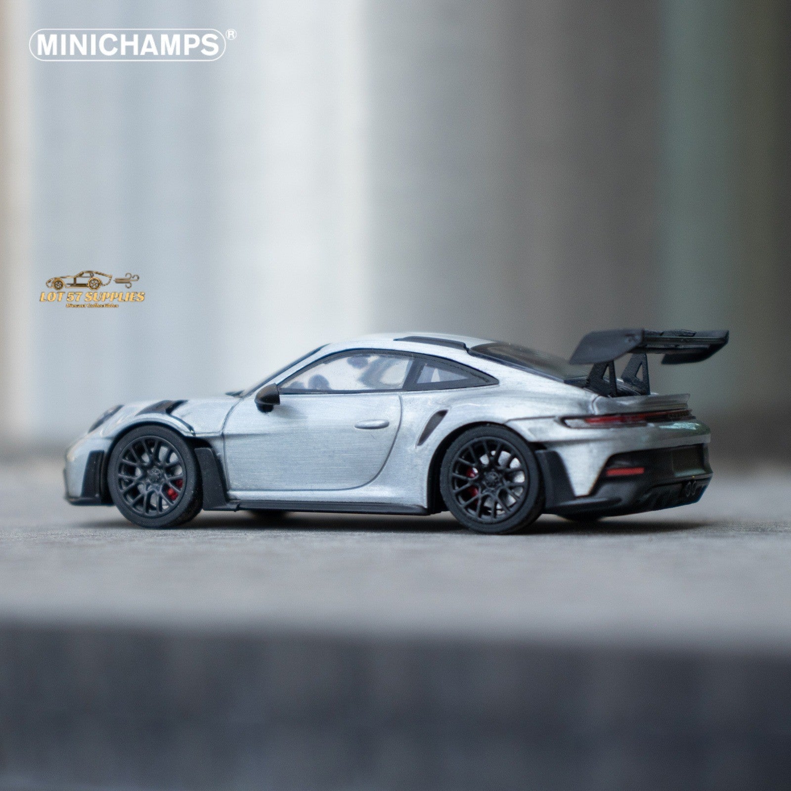 Minichamps X CLDC Exclusive Porsche 911 GT3 RS in Raw Silver English Magazine Version 1:64 (MAGAZINE INCLUDED) - Collectors World Toys