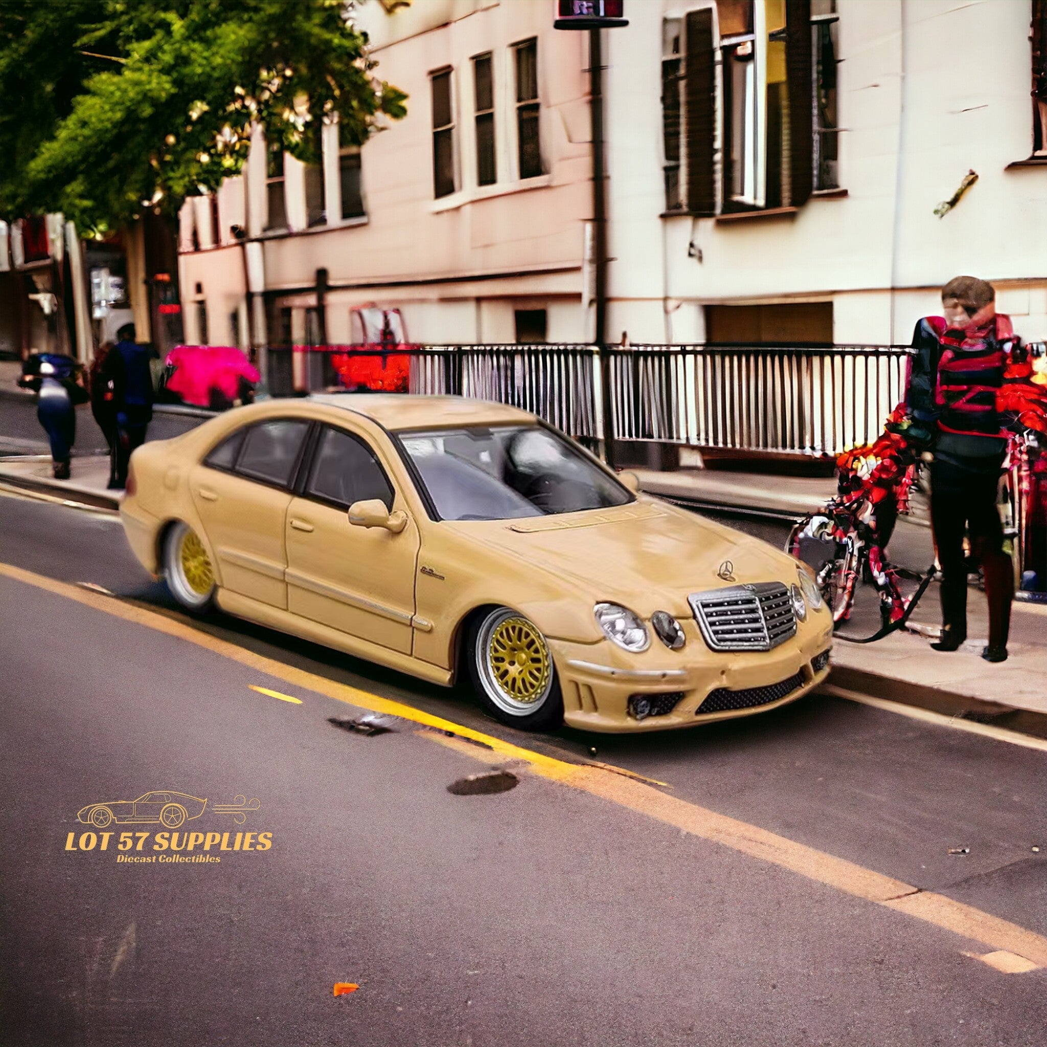 MK Model Mercedes-Benz E63 AMG W211 Lowered in Desert Yellow 1:64 - Collectors World Toys