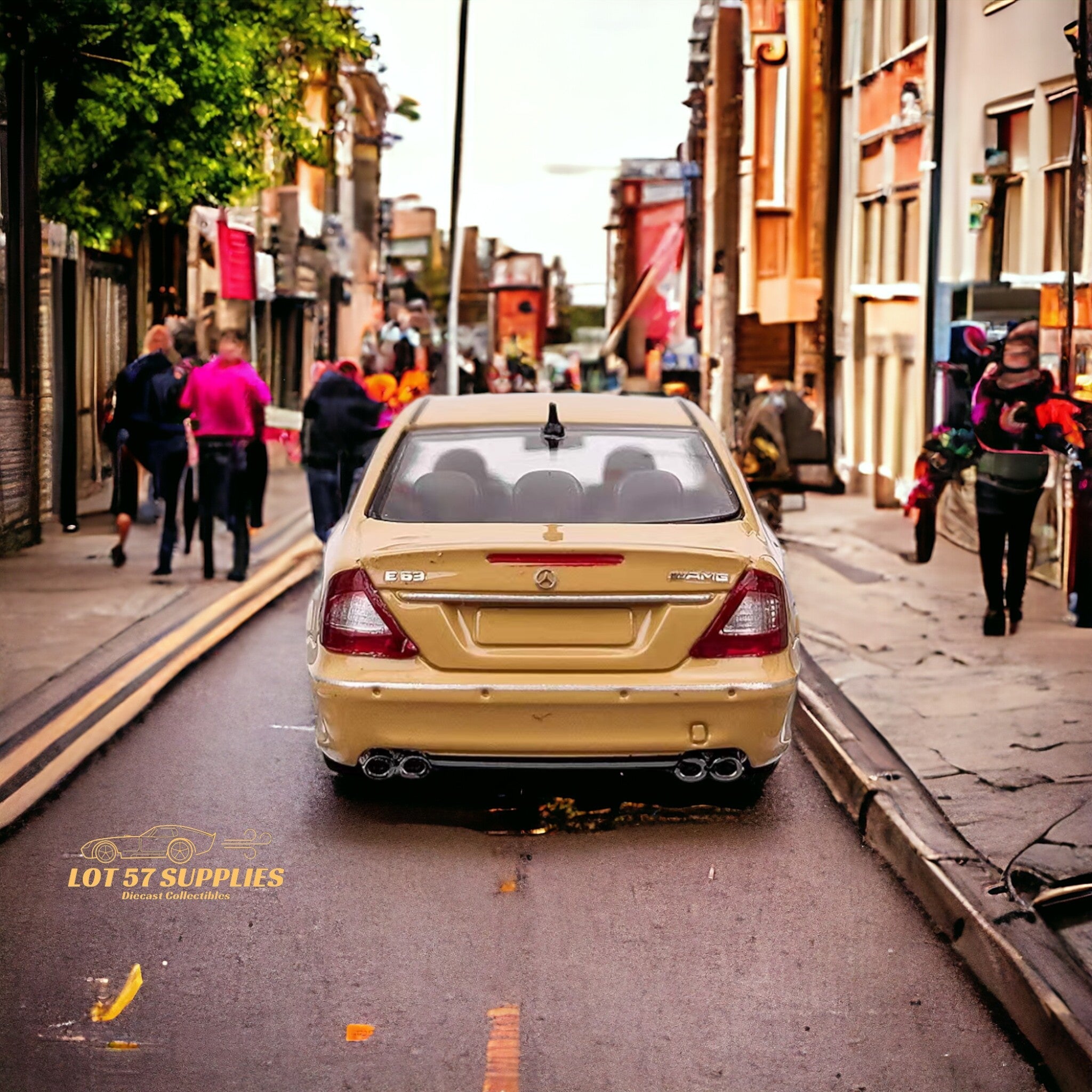 MK Model Mercedes-Benz E63 AMG W211 Lowered in Desert Yellow 1:64 - Collectors World Toys