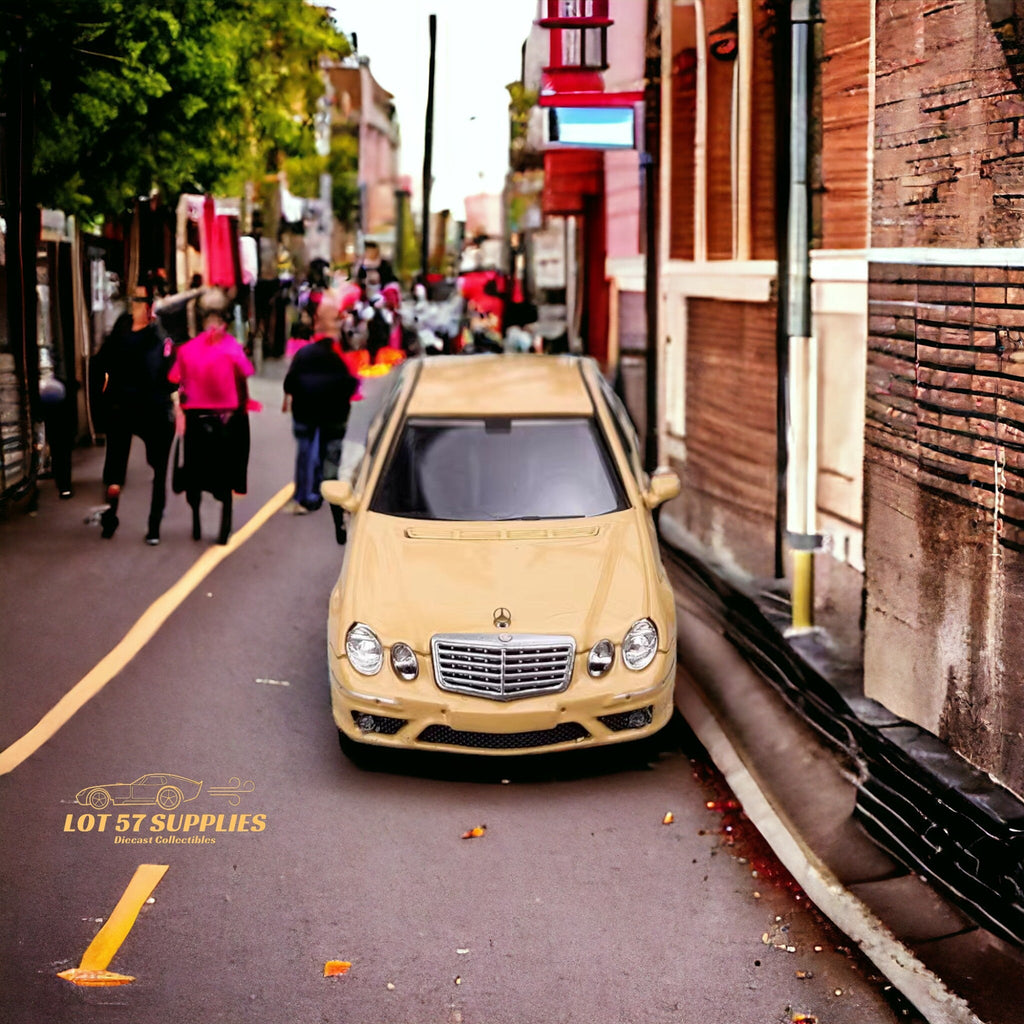 MK Model Mercedes-Benz E63 AMG W211 Lowered in Desert Yellow 1:64 - Collectors World Toys