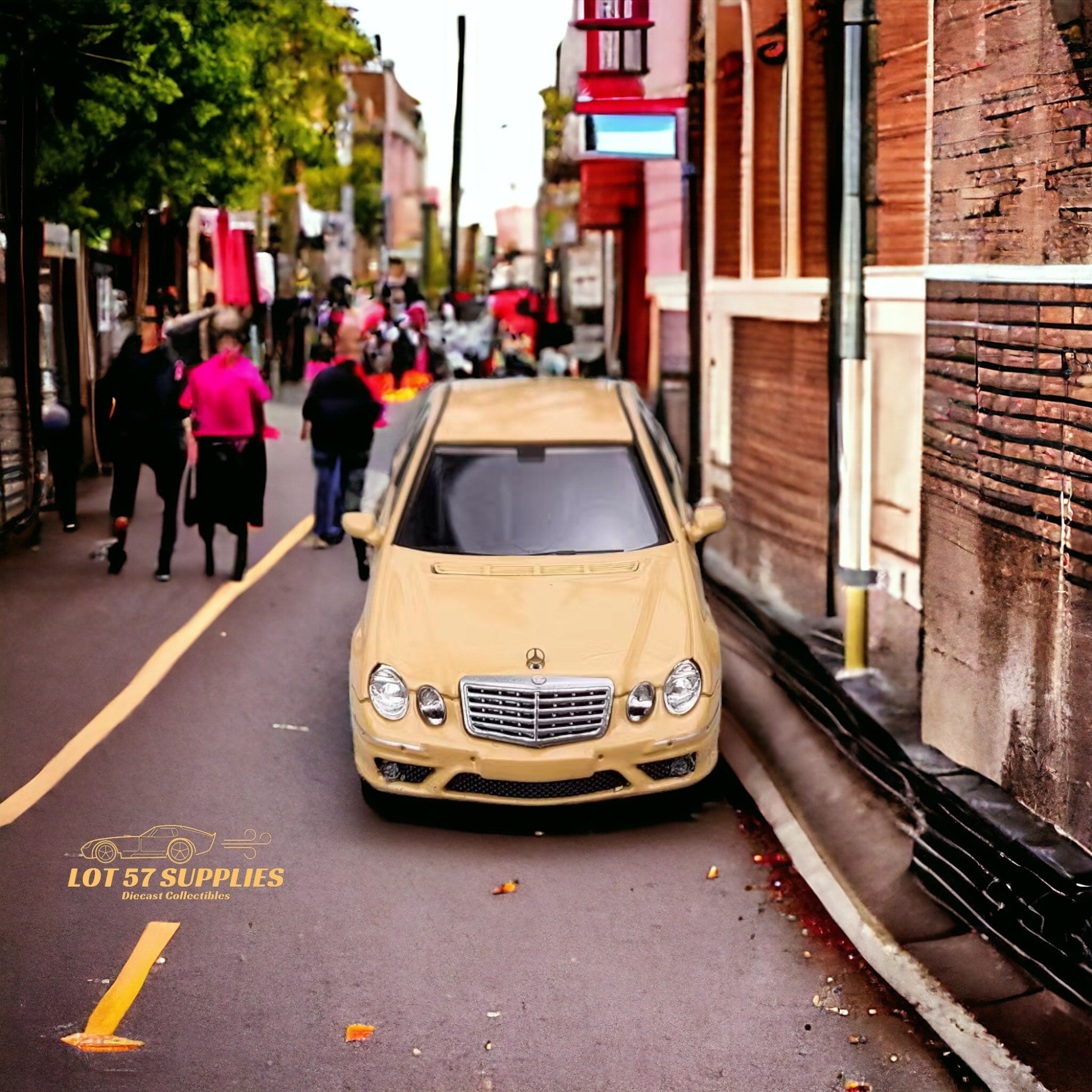 MK Model Mercedes-Benz E63 AMG W211 Lowered in Desert Yellow 1:64 - Collectors World Toys