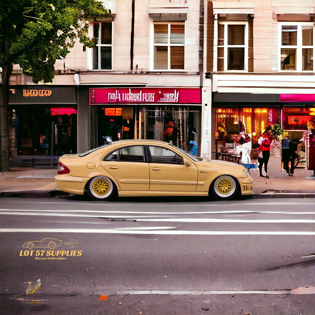 MK Model Mercedes-Benz E63 AMG W211 Lowered in Desert Yellow 1:64 - Collectors World Toys