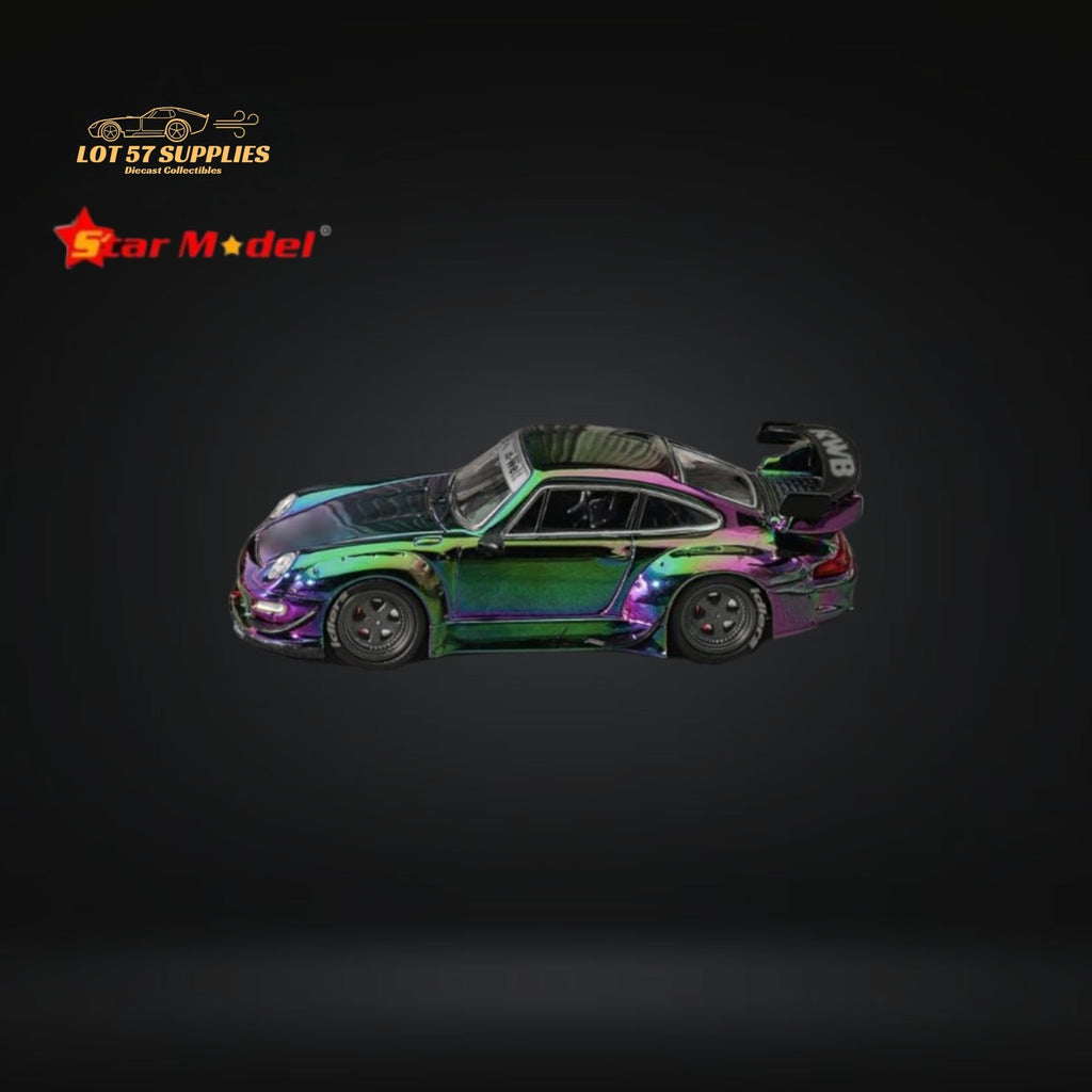 Star Model Porsche RWB 993 GT Wing Magic Purple-Green 1:64