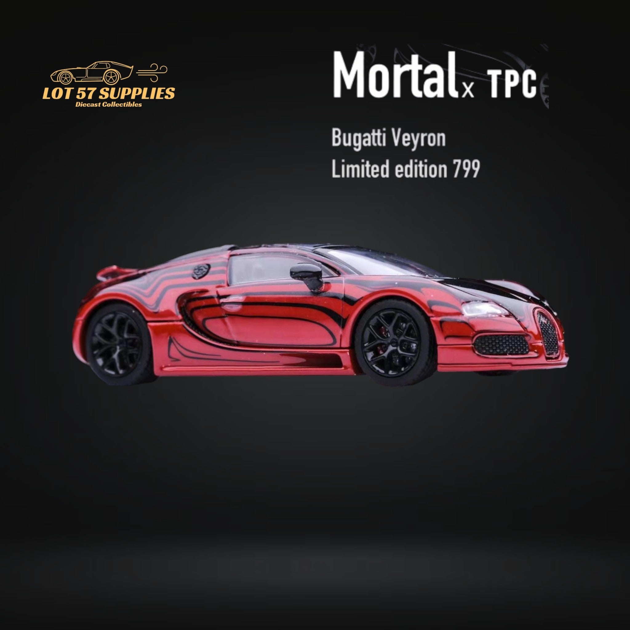 Mortal Bugatti Veyron in Red Advan Ceramic Livery Limited to 799 Pcs 1:64 Main image