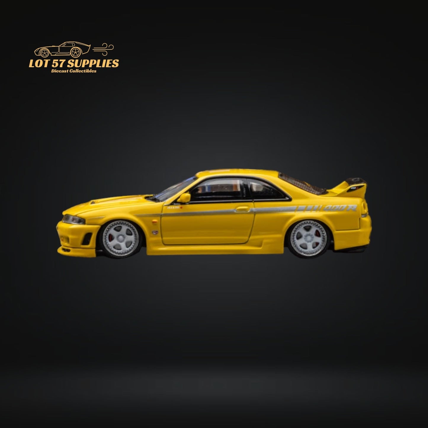 Focal Horizon Skyline R33 GT-R 4TH Gen 400R in Yellow Openable Hood 1:64