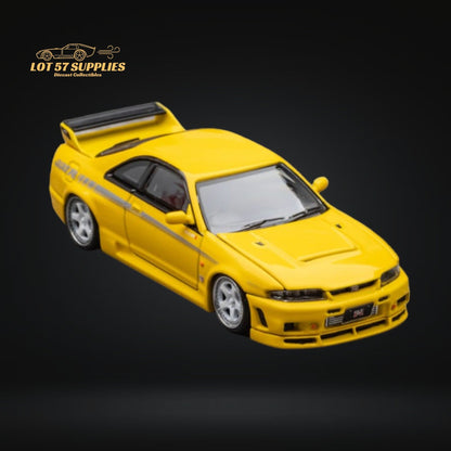 Focal Horizon Skyline R33 GT-R 4TH Gen 400R in Yellow Openable Hood 1:64