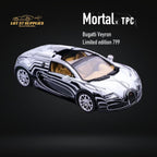 Mortal Bugatti Veyron Ceramic Dragon White/Black With Adjustable Wing 1:64 - Collectors World Toys