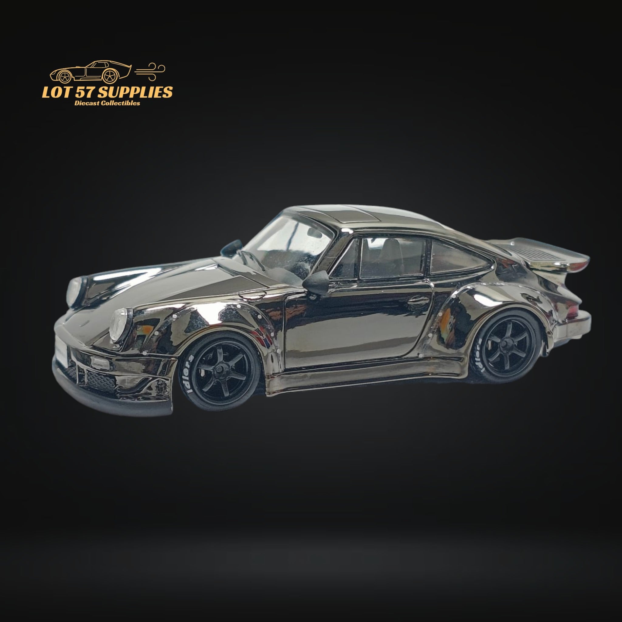 MC Porsche RWB 930 Chrome Gunmetal Gray Diecast 1:64 Main image