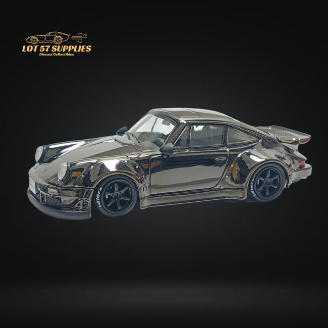 MC Porsche RWB 930 Chrome Gunmetal Gray Diecast 1:64 - Collectors World Toys Hover Image