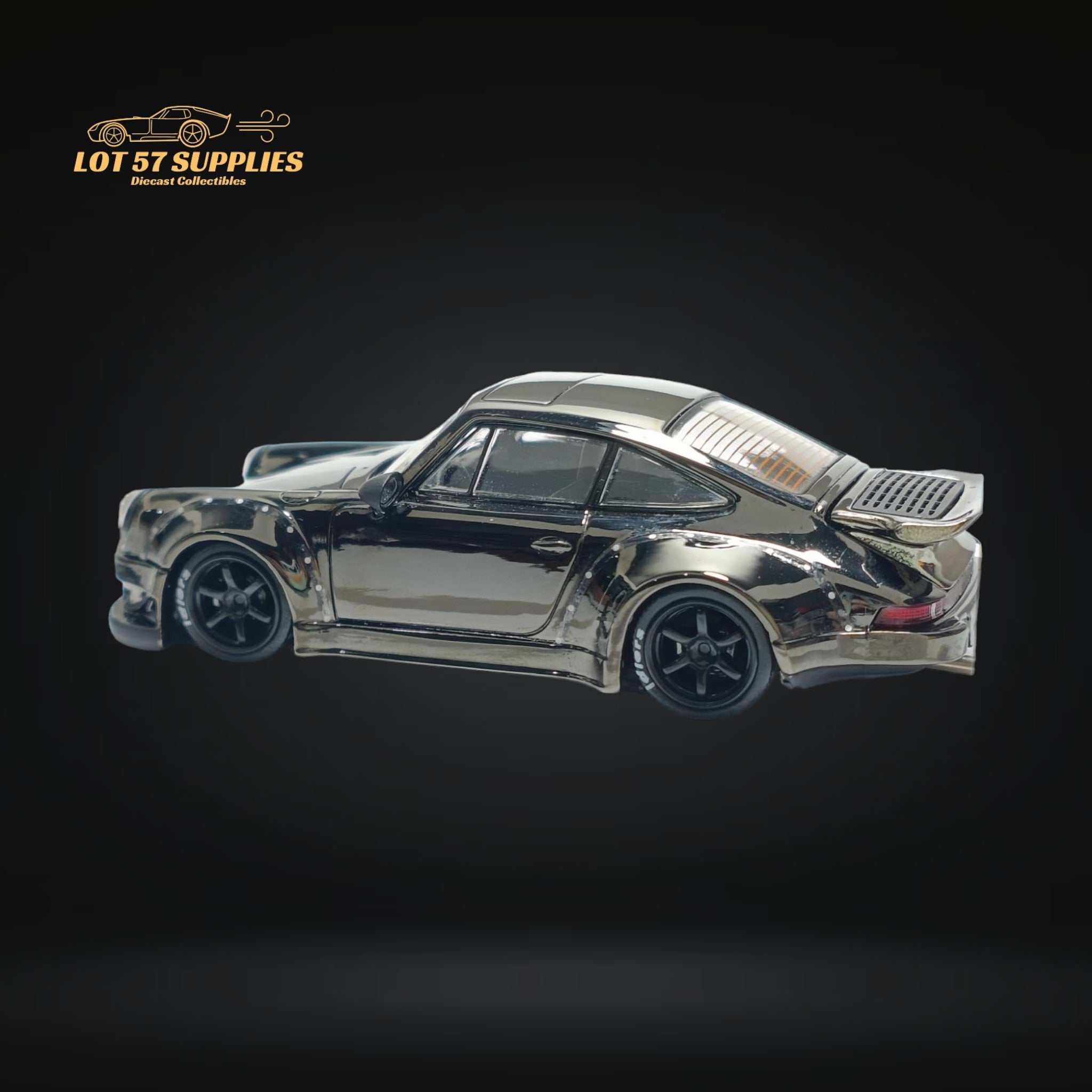 MC Porsche RWB 930 Chrome Gunmetal Gray Diecast 1:64 - Collectors World Toys