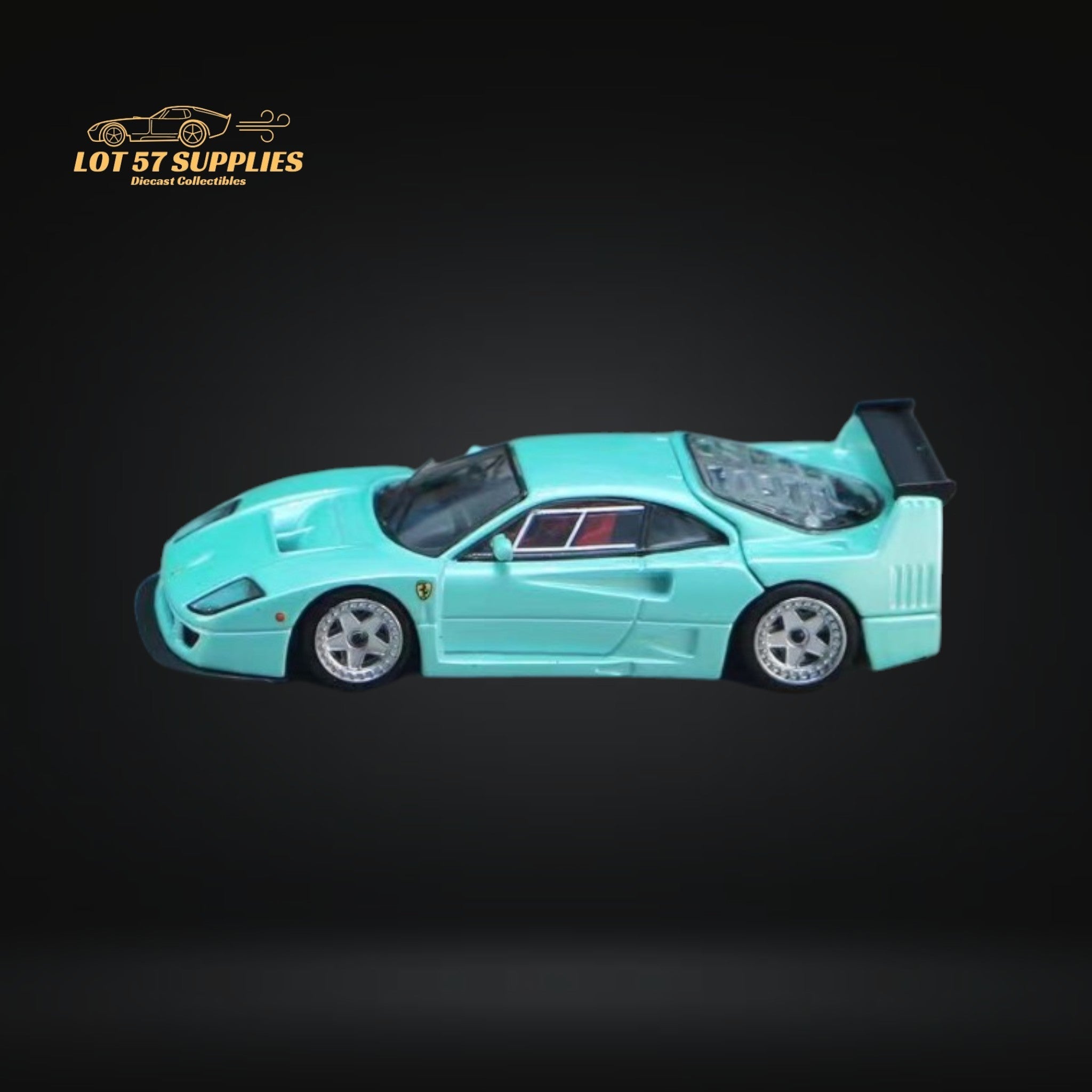 Stance Hunters Ferrari F40 LM Light Aqua Green With Removable Rear Engine Cover 1:64 Main image