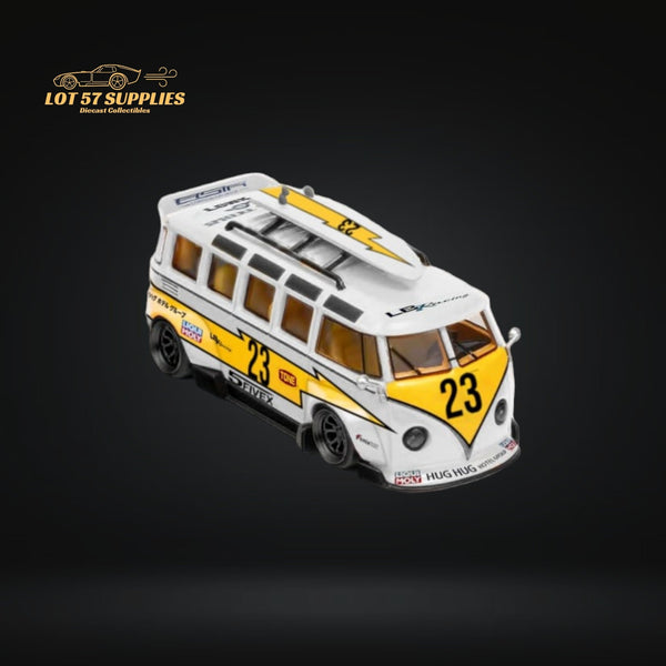 LF Model Volkswagen T1 Kombi WideBody with Surfboard in Flash #23 Livery 1:64 - Collectors World Toys
