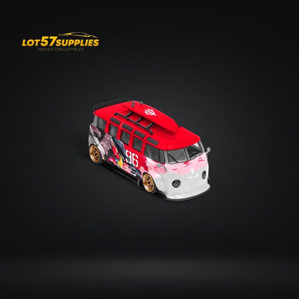 LF Model Volkswagen T1 Kombi WideBody with Surfboard in Akiba #96 Livery 1:64 - Collectors World Toys
