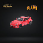 Flame Model Porsche 911 Gunther Werks 400R Solan Red Resin Model With Box+Display Case 1:64 - Collectors World Toys