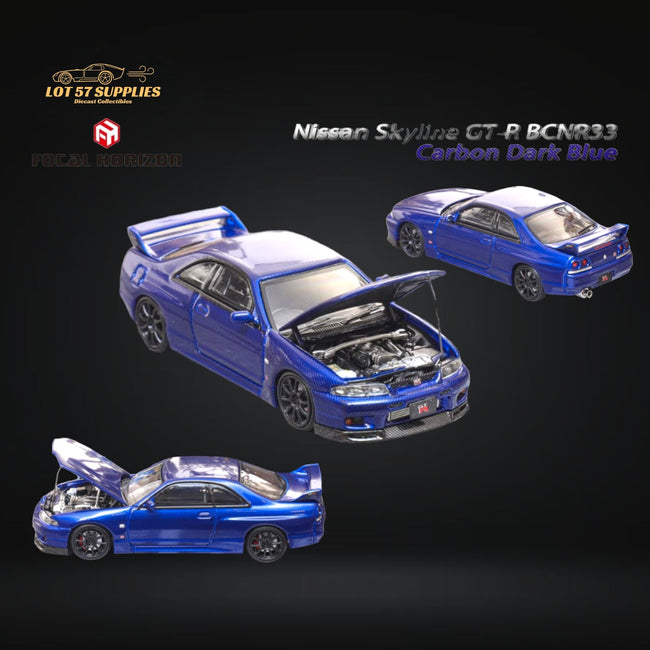 Focal Horizon Skyline GT-R R33 GT-R 4th Gen BCNR33 Full Carbon Dark blue 1:64 - Collectors World Toys Hover Image