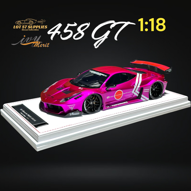 IVY MERIT 458 GT Fighter Purple LBWK LB Silhouette Resin 1:18 Scale - Collectors World Toys Hover Image