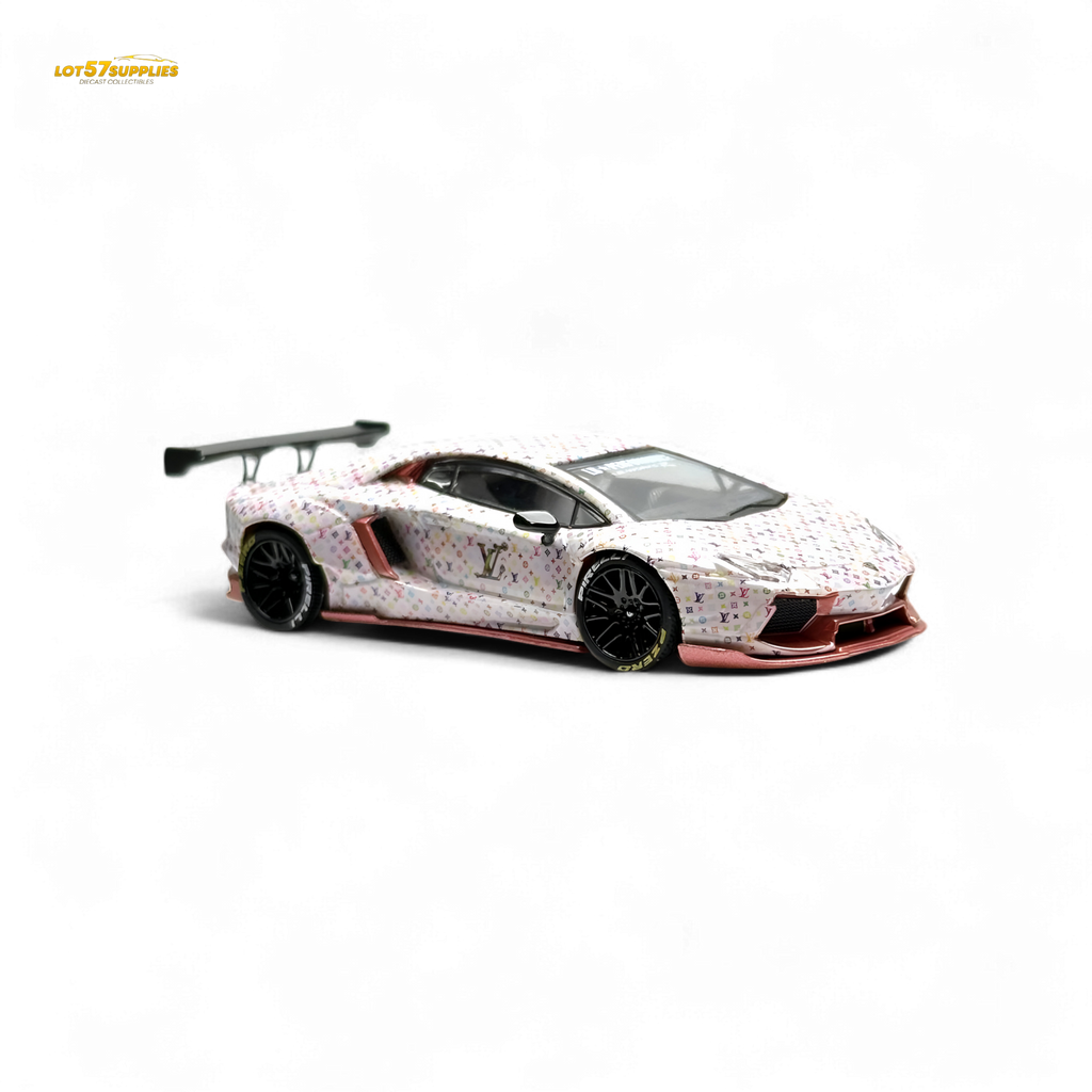 King Model Lamborghini Aventador LP700-4 LB 1.0 White LV Livery 1:64