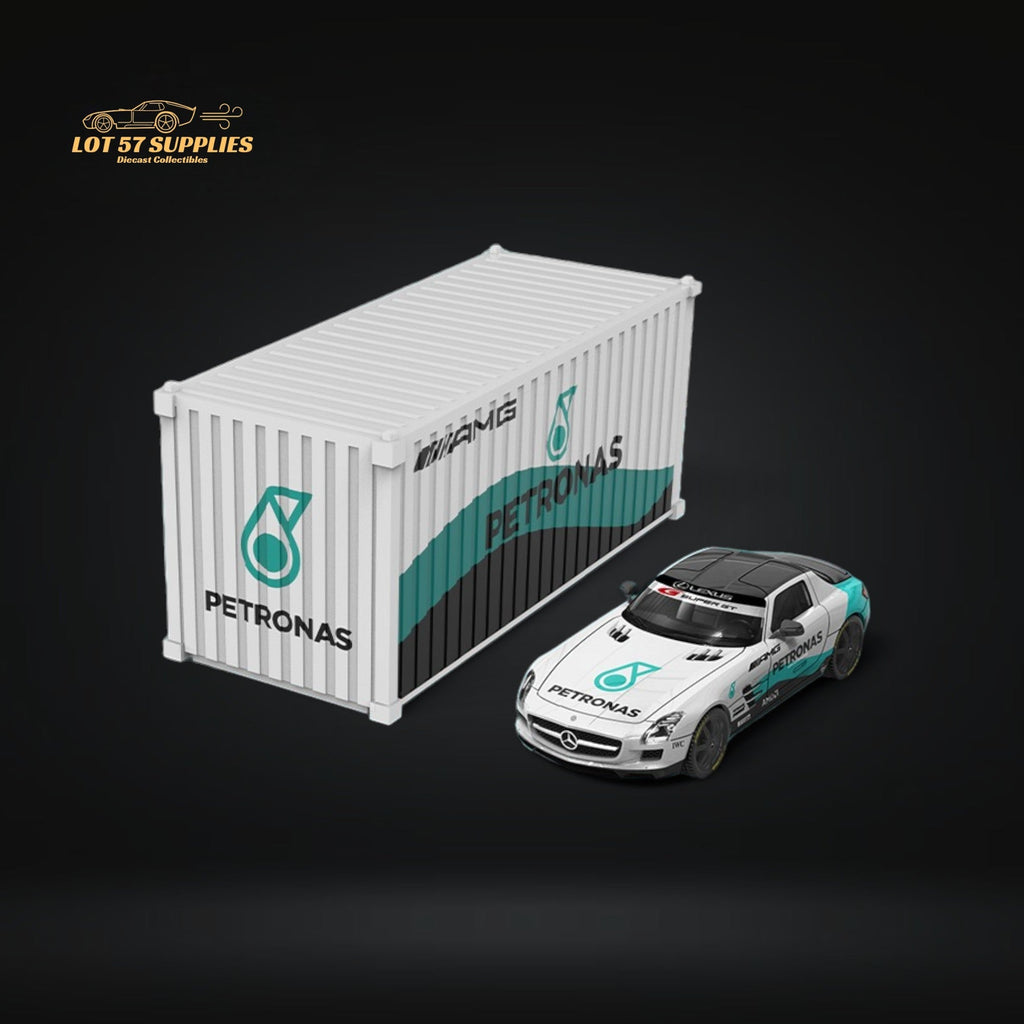TimeMicro Mercedes Benz SLS Petronas Livery Container Version 1:64 TM643319-T - Collectors World Toys