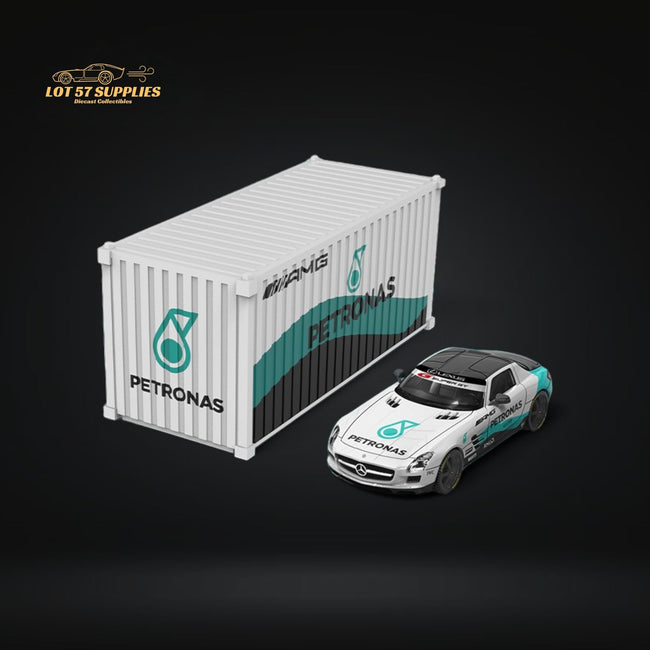 TimeMicro Mercedes Benz SLS Petronas Livery Container Version 1:64 TM643319-T - Collectors World Toys Hover Image