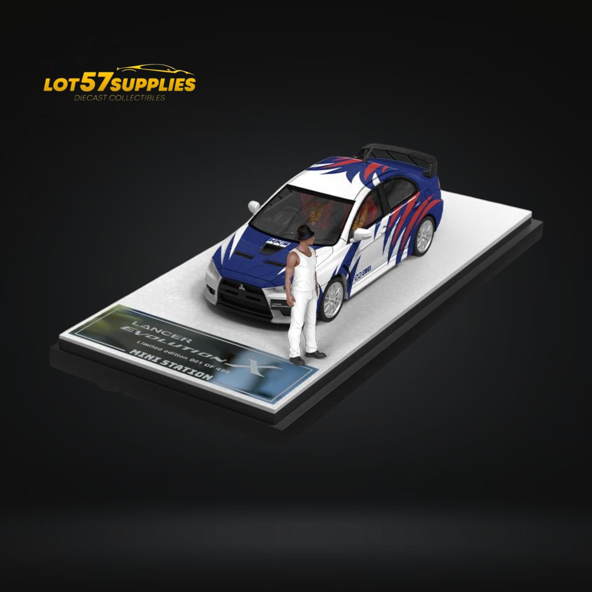 Mini Station Mitsubishi Lancer EVO X Need for Speed Black List #9 Livery Figure Version 1:64 - Collectors World Toys Main image