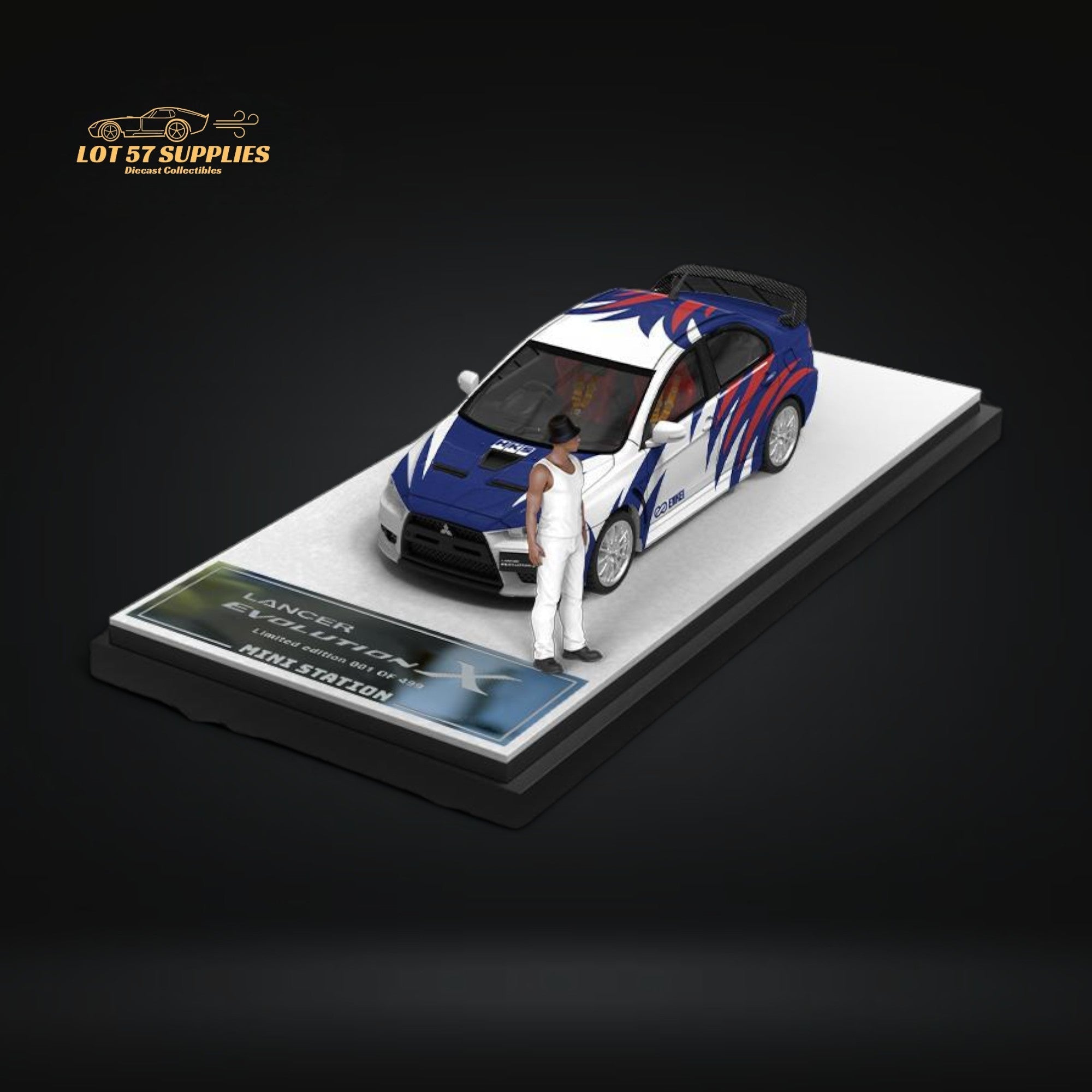 Mini Station Mitsubishi Lancer EVO X Need for Speed Black List #9 Livery Figure Version 1:64 - Collectors World Toys